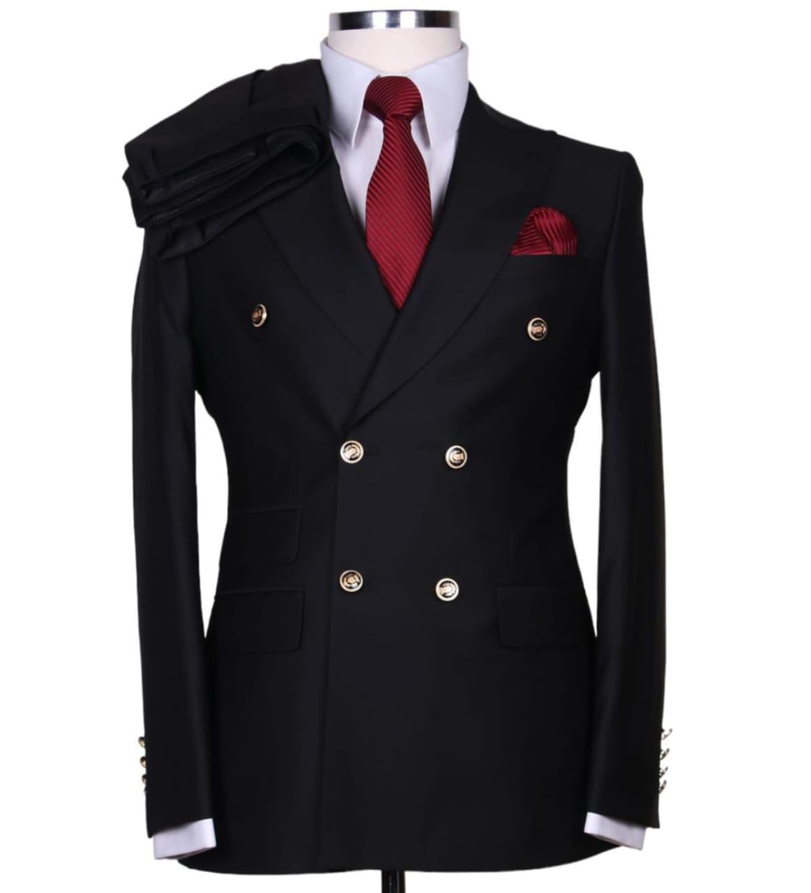 Black Double-Breasted Suit