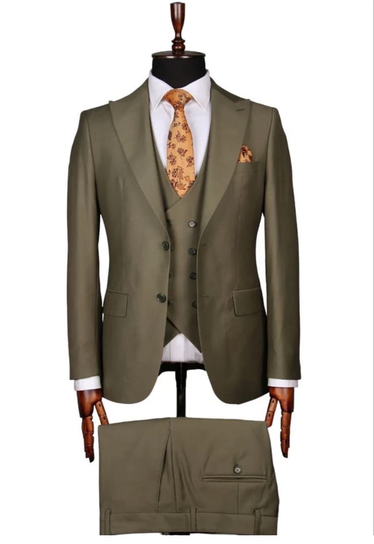 Modern Olive 3-Piece Suit