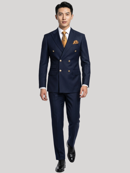 Navy Double-Breasted Suit