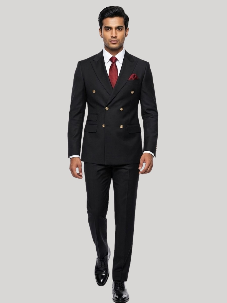 Black Double-Breasted Suit