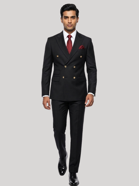 Black Double-Breasted Suit