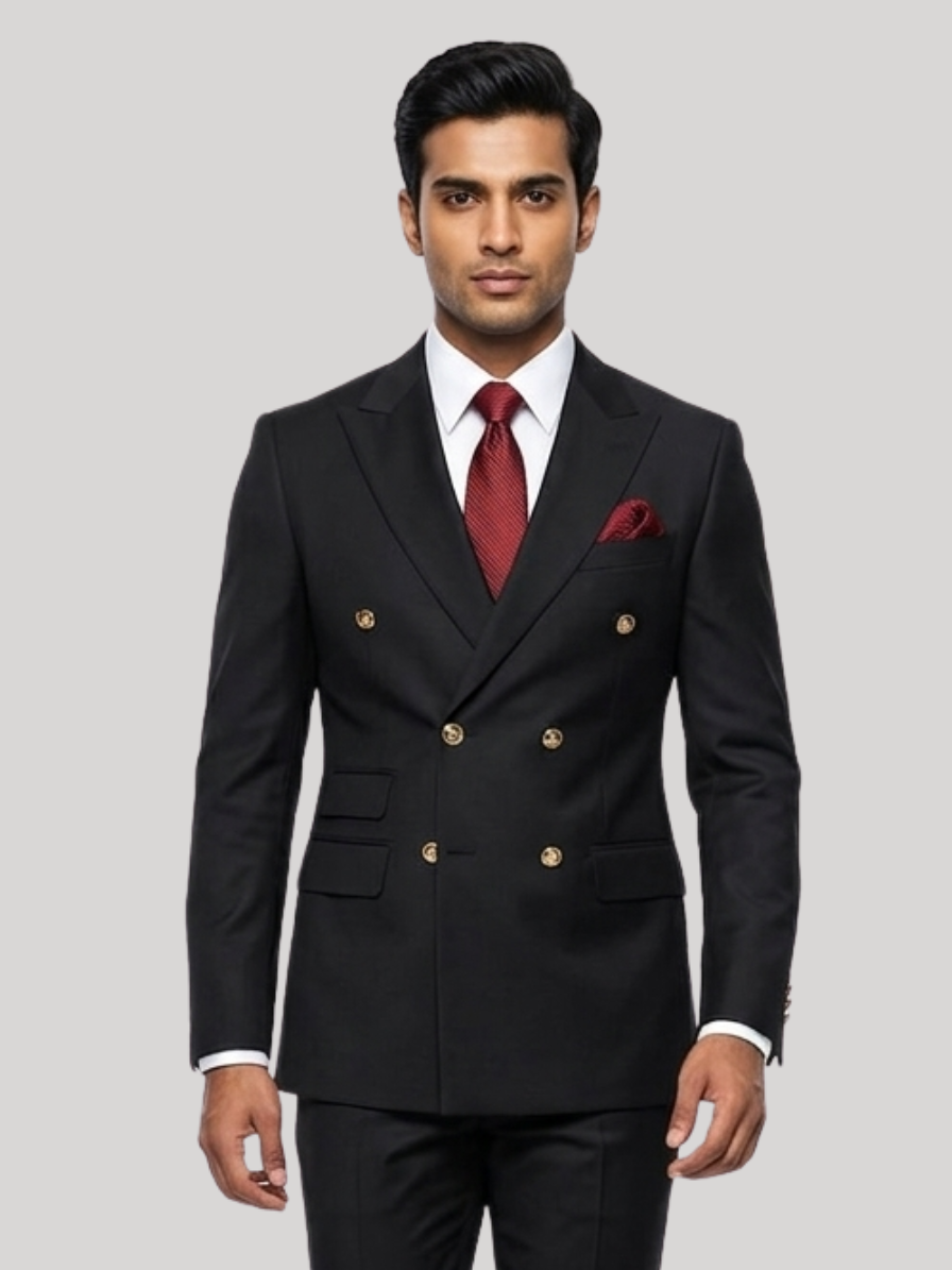 Black Double-Breasted Suit